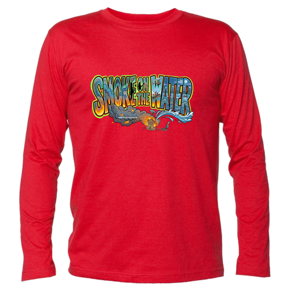 T-Shirt Unisex Manica Lunga linea smoke on the water A