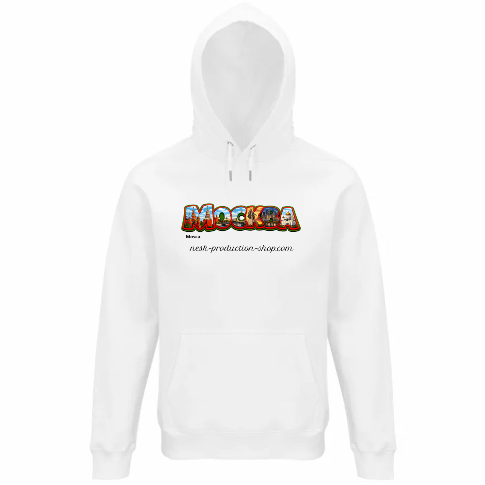 Felpa Organica Unisex Cappuccio linea mosca