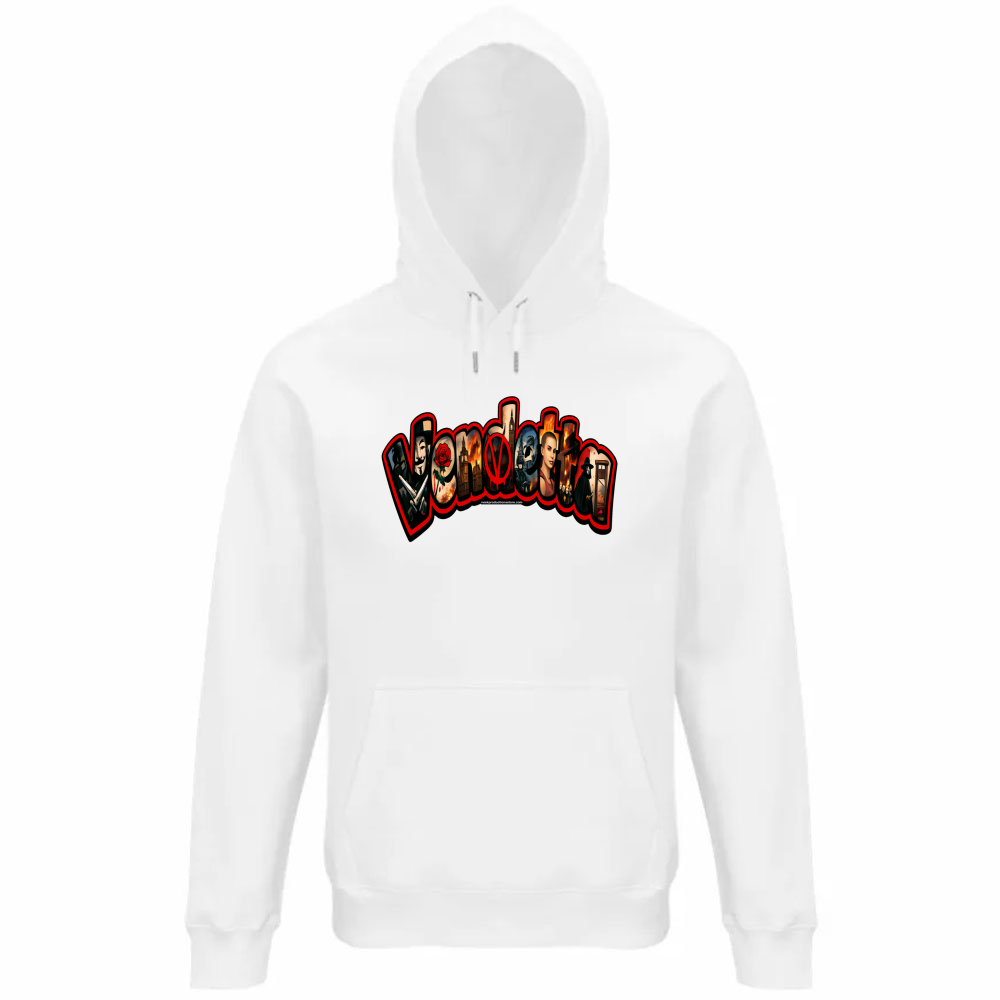 Felpa Organica Unisex Cappuccio Linea V per Vendetta A