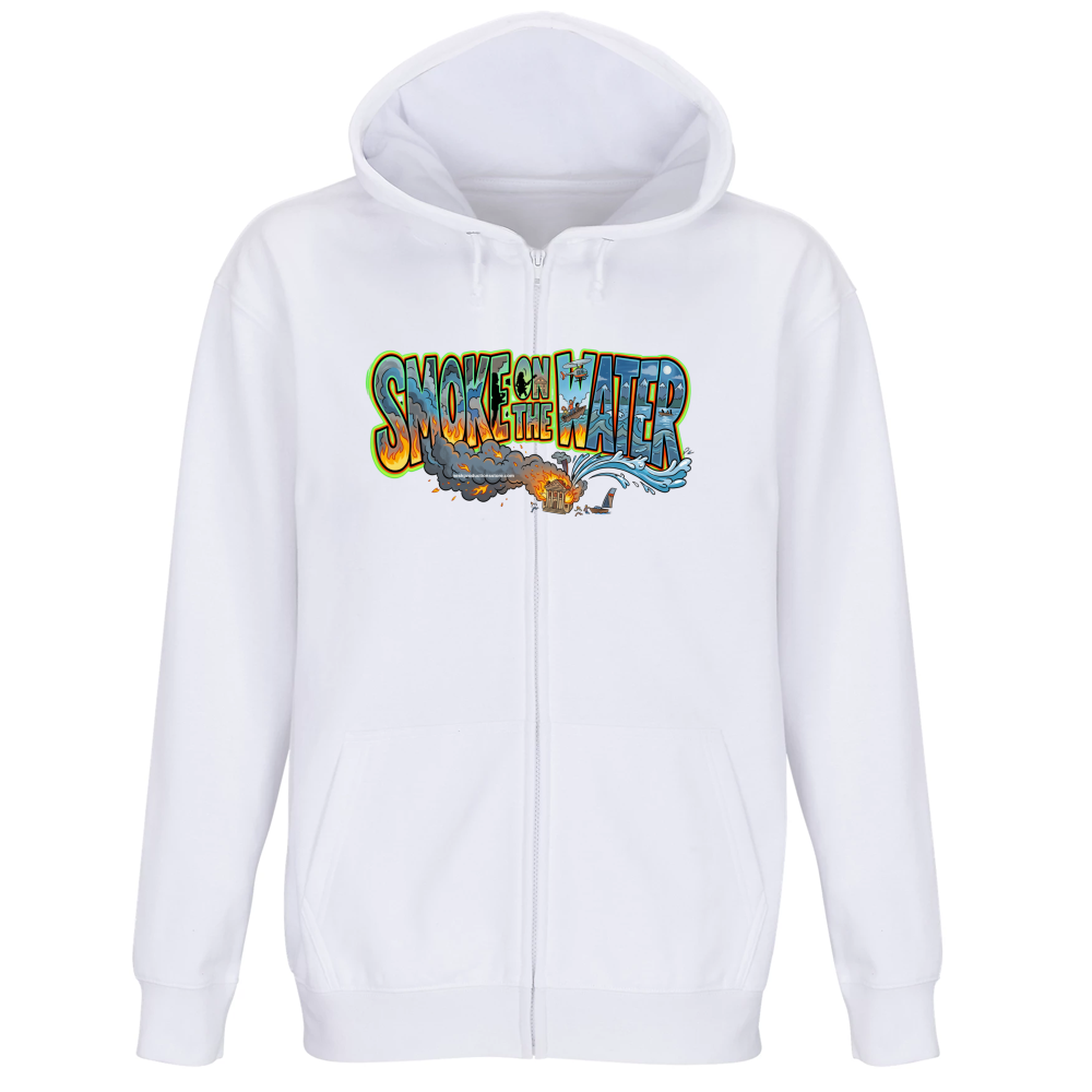 Felpa Premium Cappuccio Zip linea smoke on the water A