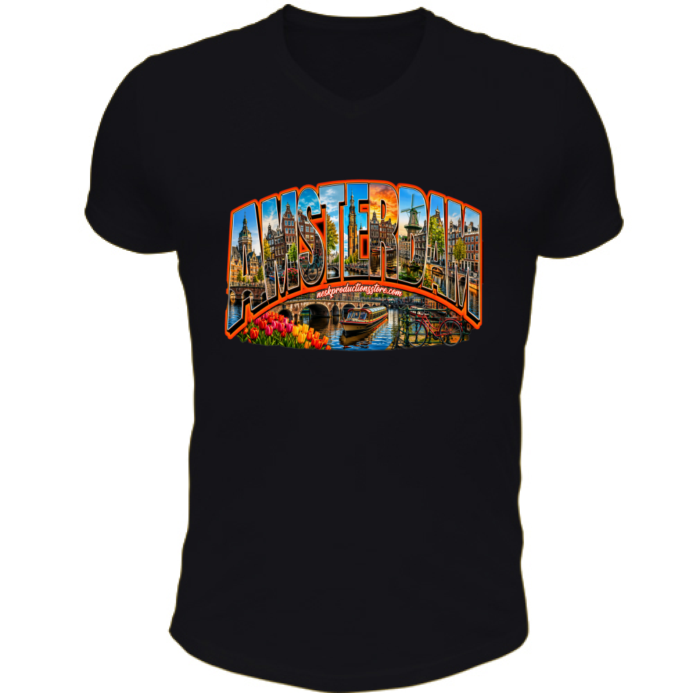 T-Shirt Unisex Scollo V linea amsterdam