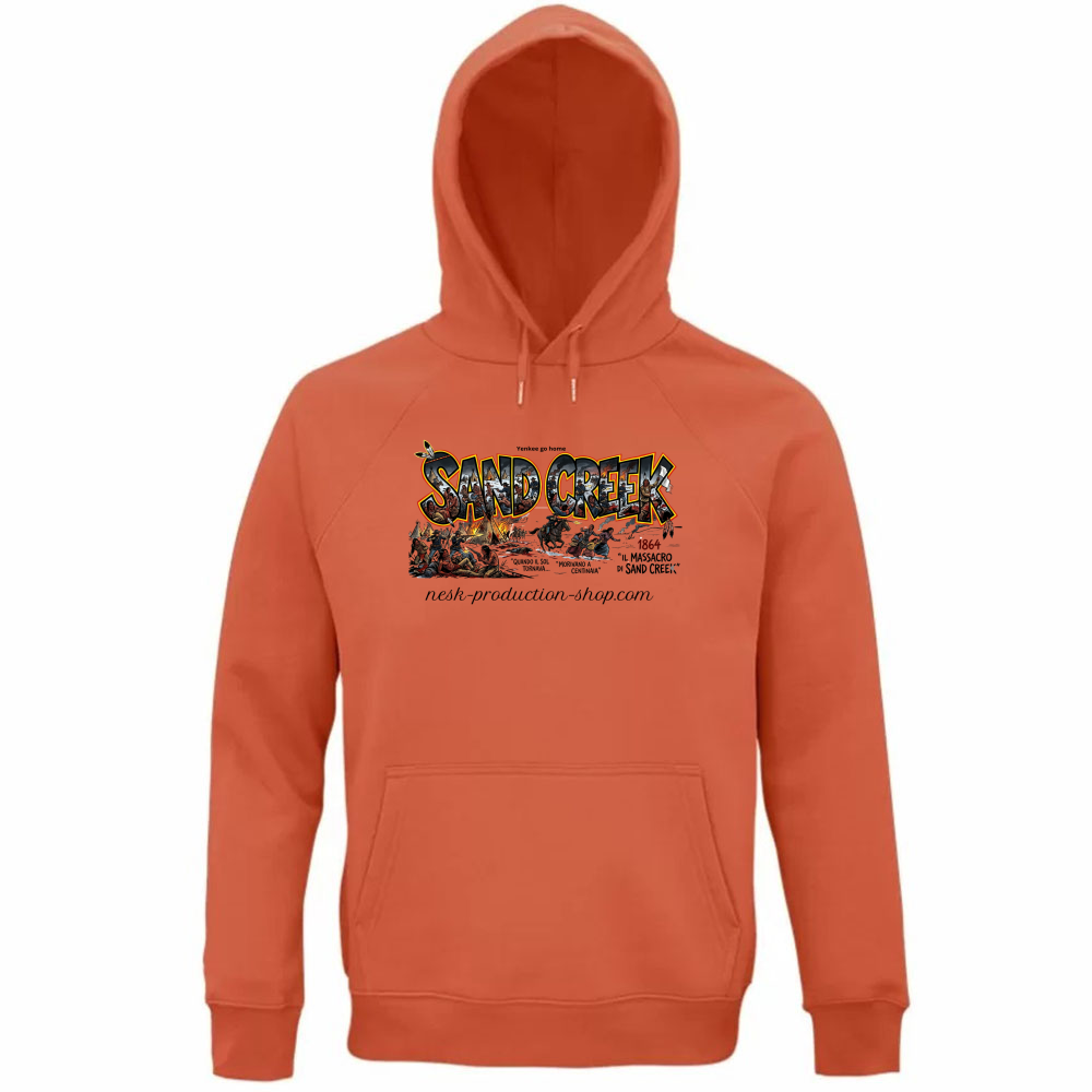 Felpa Organica Unisex Cappuccio linea sand creek