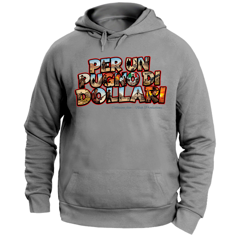 Felpa con Cappuccio Unisex Large Linea pugno di dollari