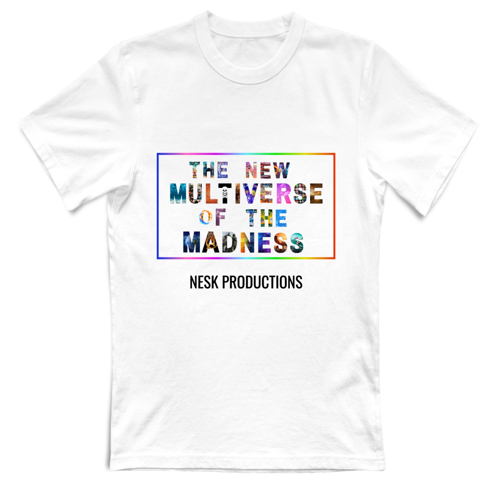 T-Shirt Unisex T-Shirt of Multiverse a Sfondo Bianco