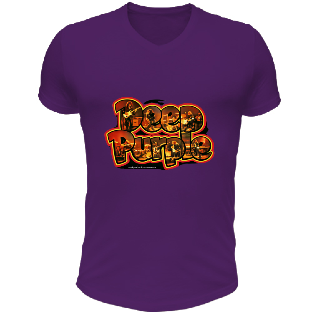 T-Shirt Unisex Scollo V linea Deep Purple
