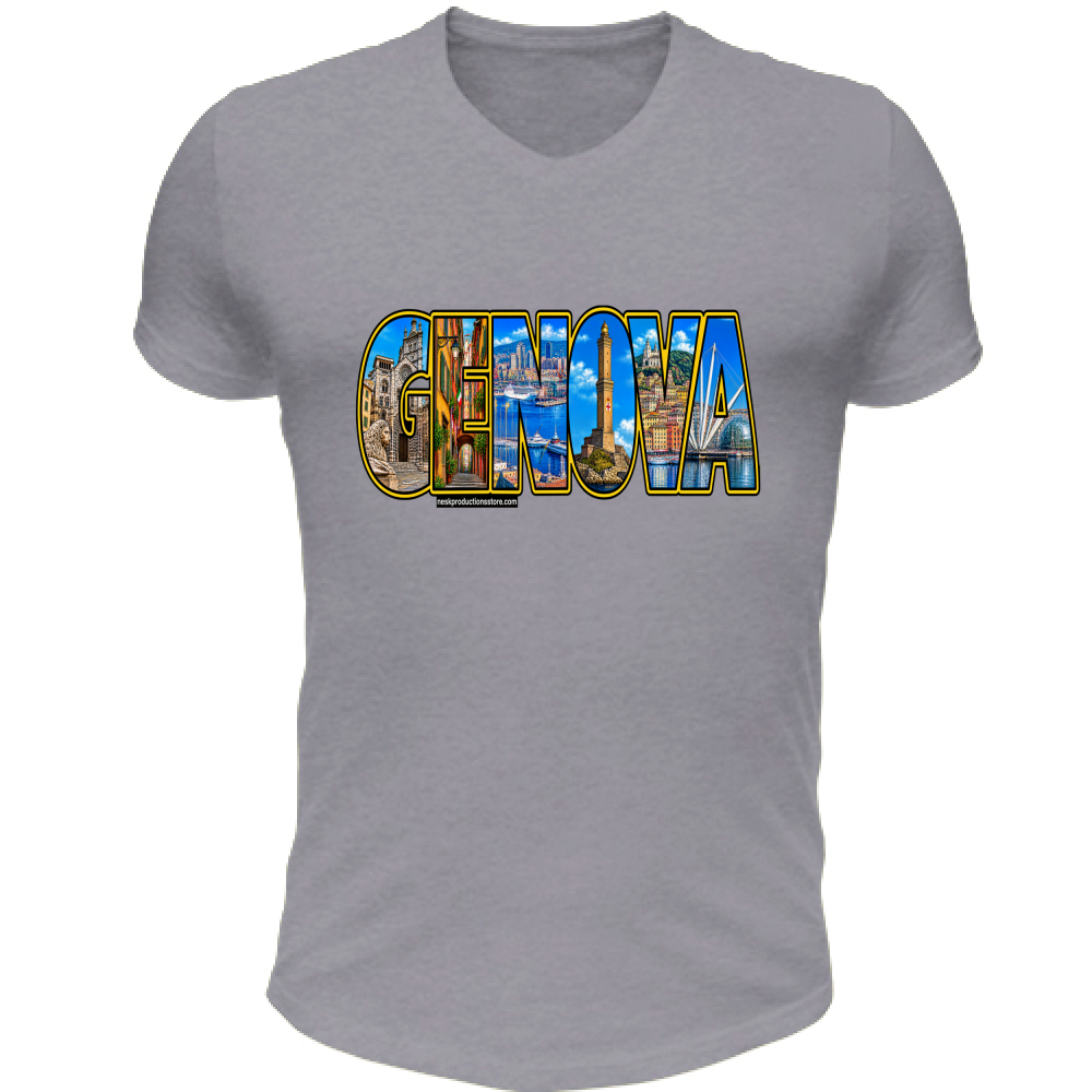 t-shirt-unisex-scollo-v-linea-genova – Nesk Productions