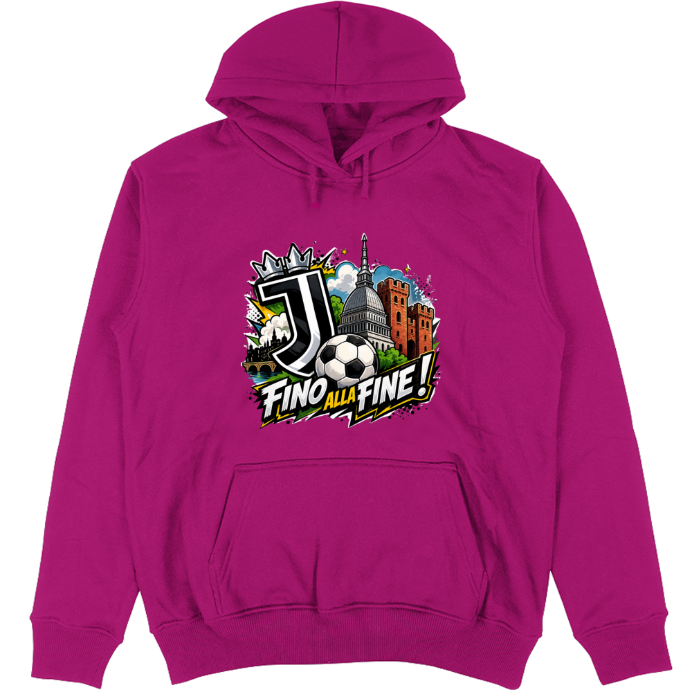 Felpa Unisex con Cappuccio linea Juve fino alla fine
