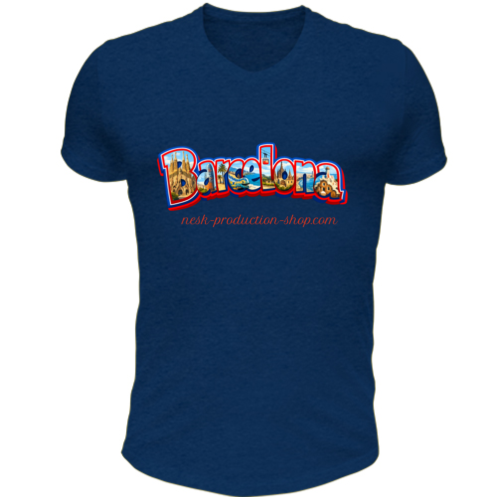T-Shirt Unisex Scollo V linea Barcellona
