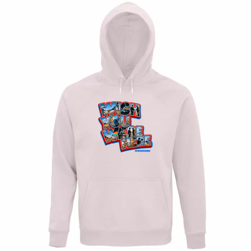 Felpa Organica Unisex Cappuccio linea wish you were here A