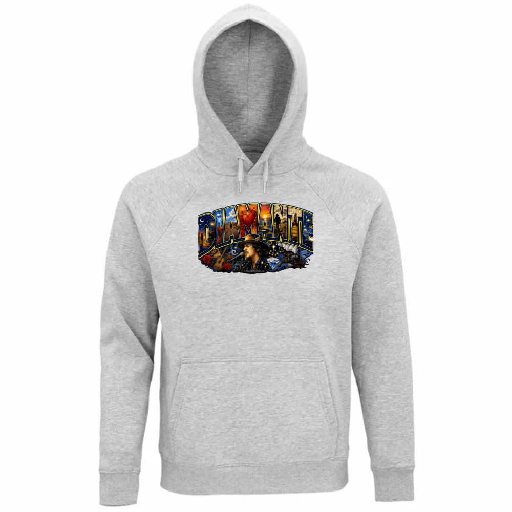 Felpa Organica Unisex Cappuccio linea Diamante Zucchero