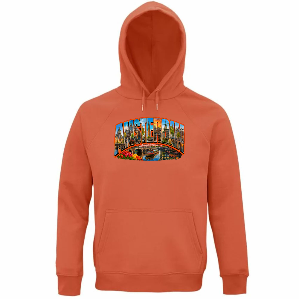 Felpa Organica Unisex Cappuccio linea amsterdam