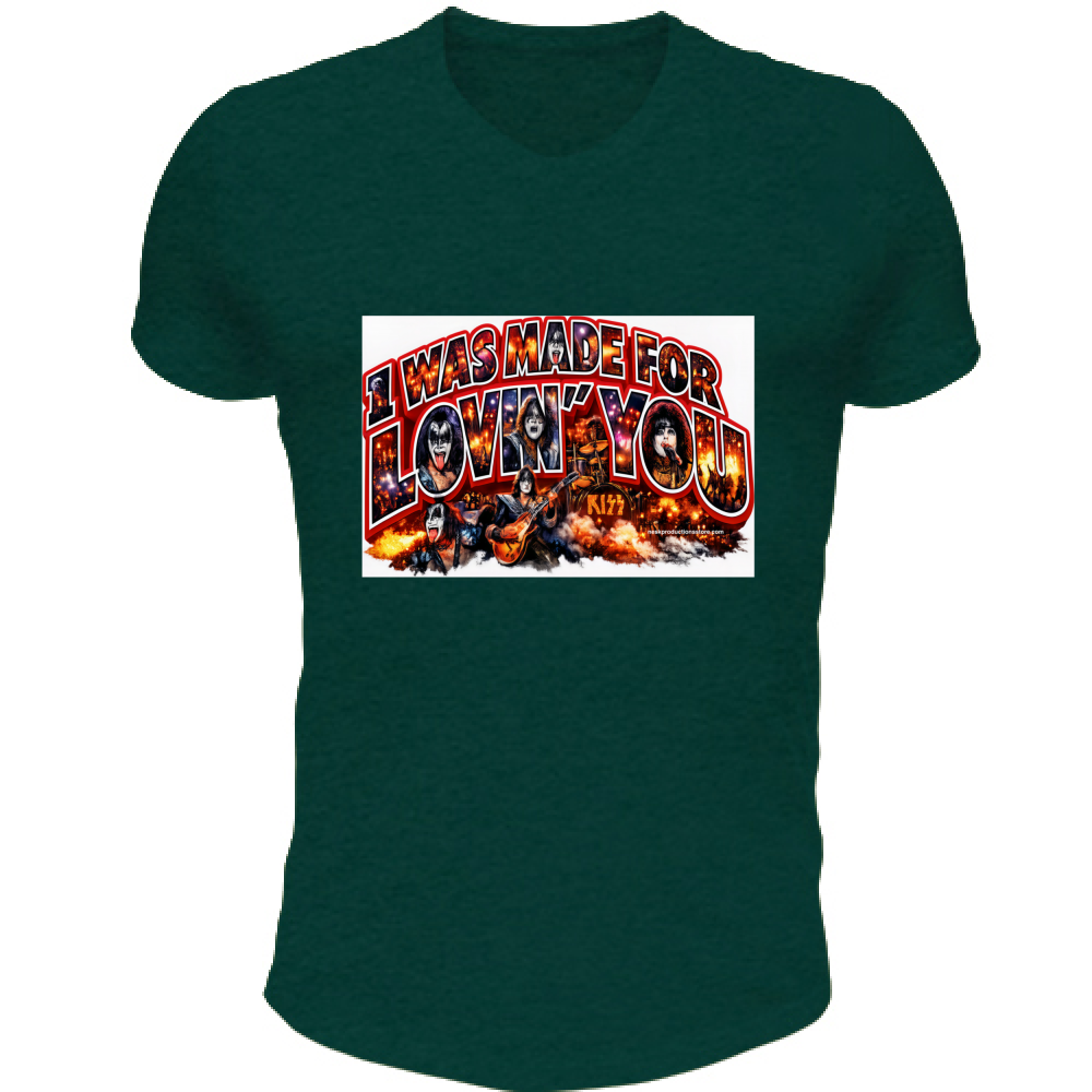T-Shirt Unisex Scollo V linea i was made for lovin you 1A