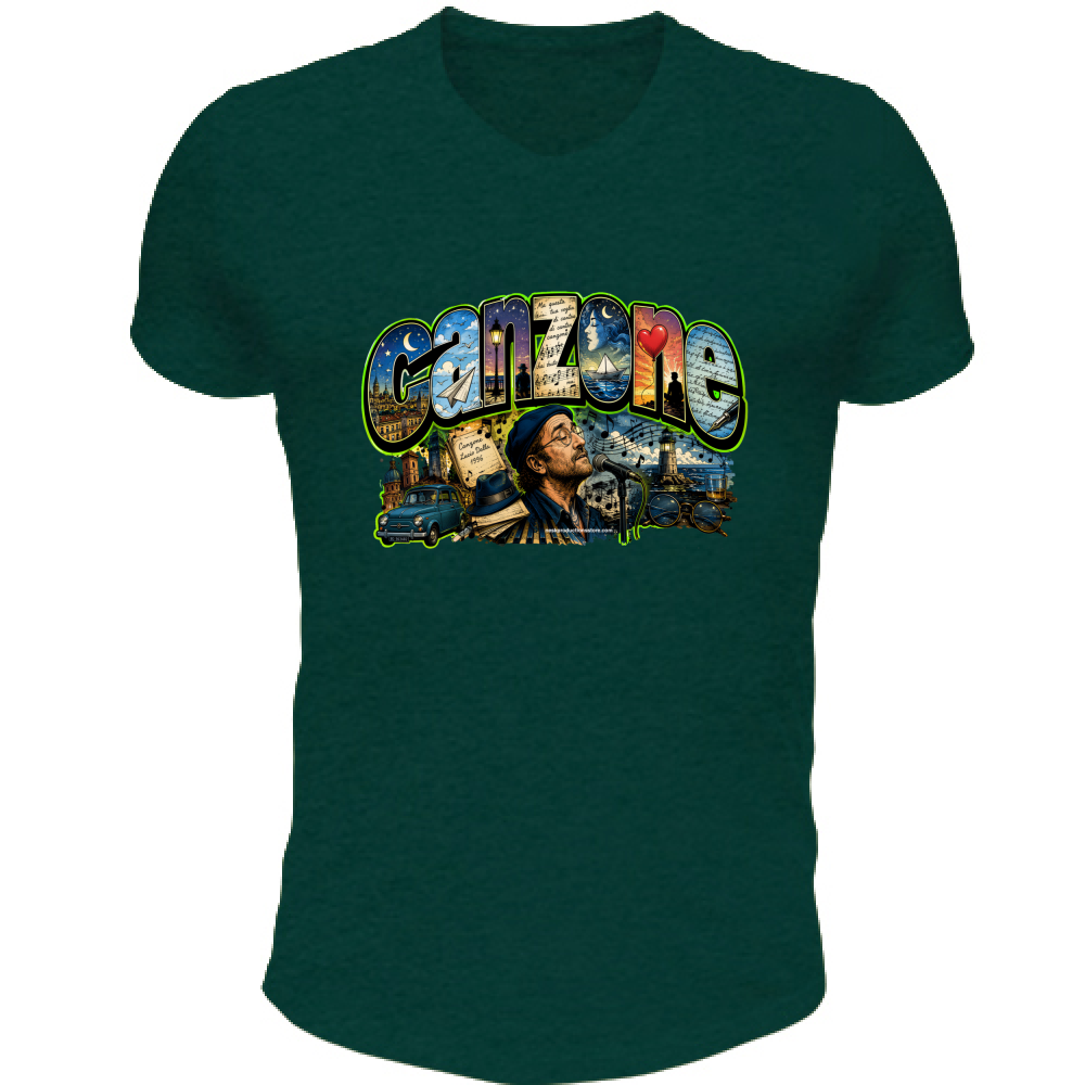 T-Shirt Unisex Scollo V linea Canzone Dalla