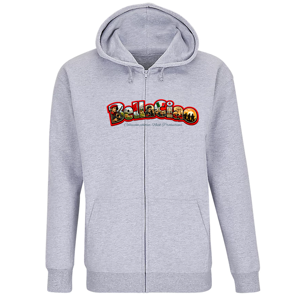Felpa Premium Cappuccio Zip linea bella ciao