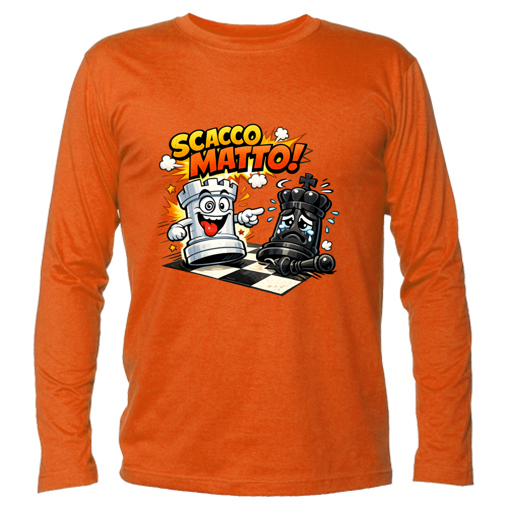 T-Shirt Unisex Manica Lunga Linea scaccomatto