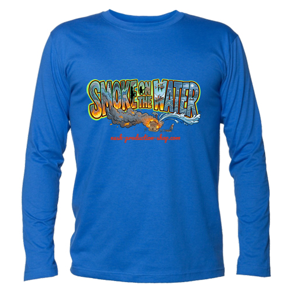 T-Shirt Unisex Manica Lunga linea smoke on the water