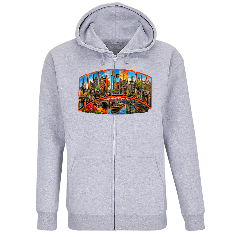 Felpa Premium Cappuccio Zip linea amsterdam