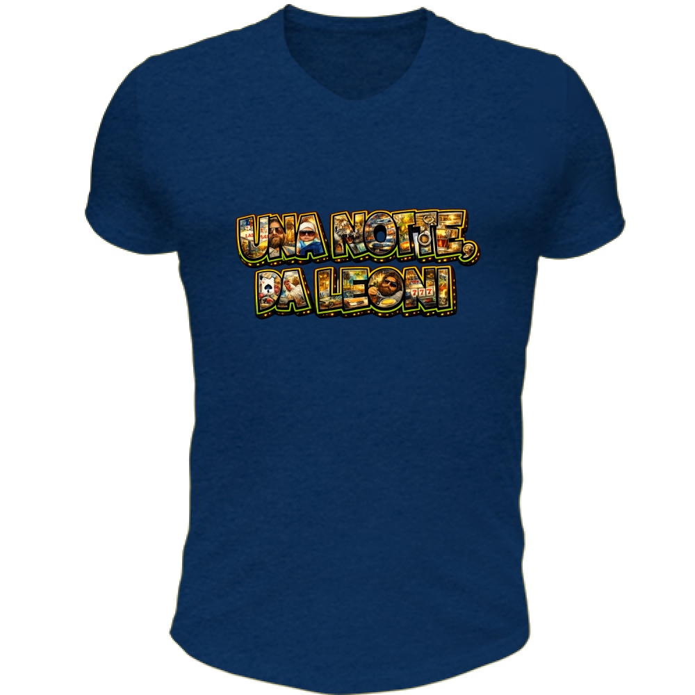 T-Shirt Unisex Scollo V Maglietta una Notte da Leoni