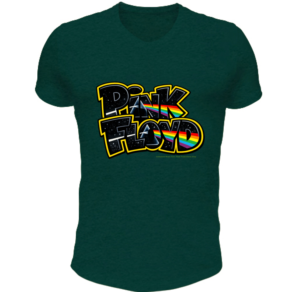T-Shirt Unisex Scollo V linea Pink Floyd