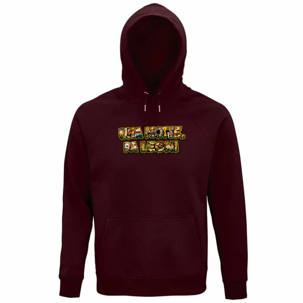 Felpa Organica Unisex Cappuccio Maglietta una Notte da Leoni