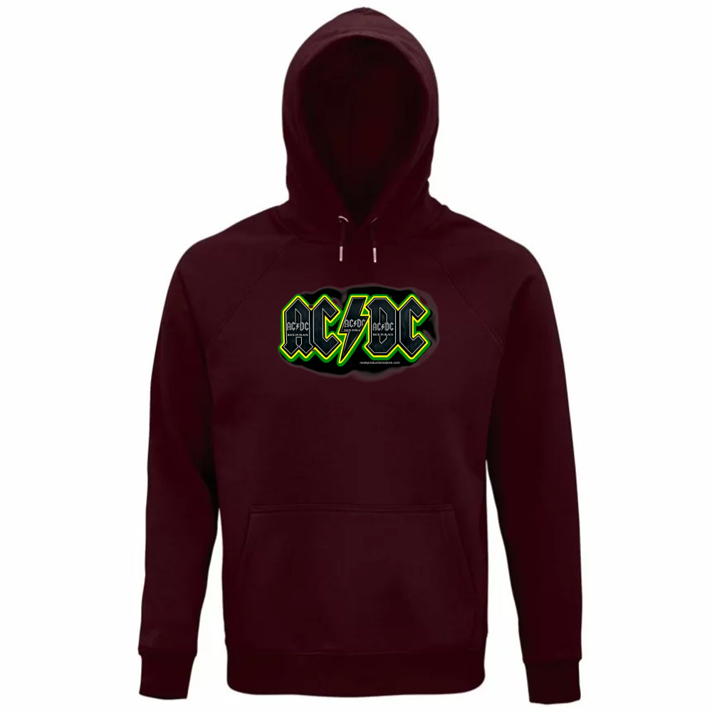 Felpa Organica Unisex Cappuccio linea AC/DC   A