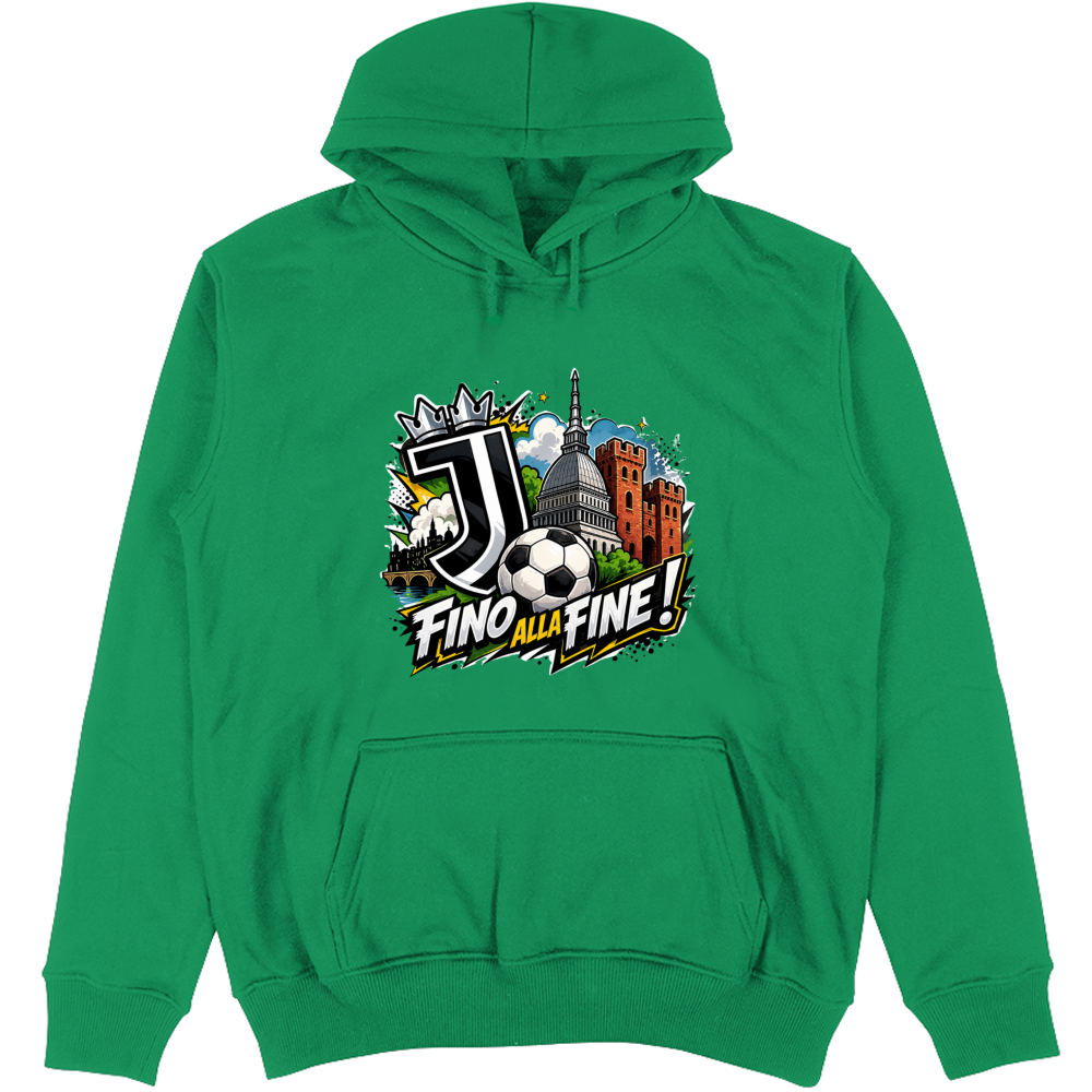 Felpa Unisex con Cappuccio linea Juve fino alla fine