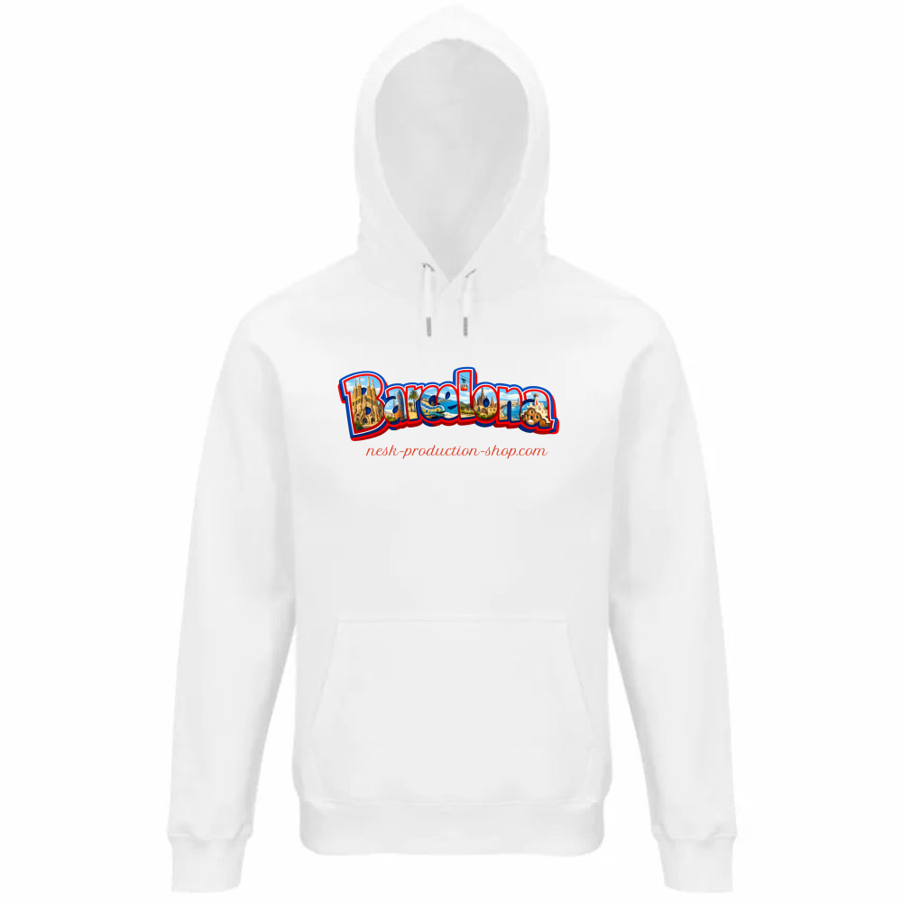 Felpa Organica Unisex Cappuccio linea Barcellona