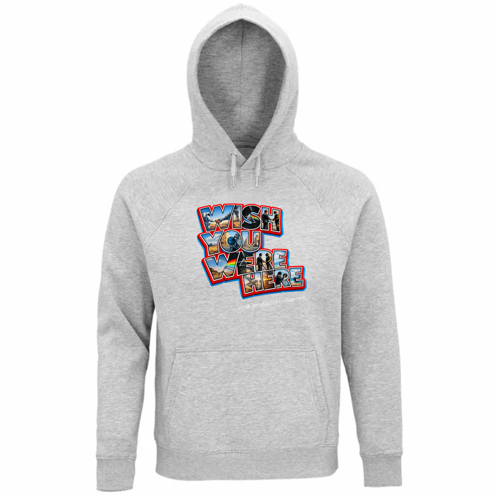Felpa Organica Unisex Cappuccio linea wish you were here