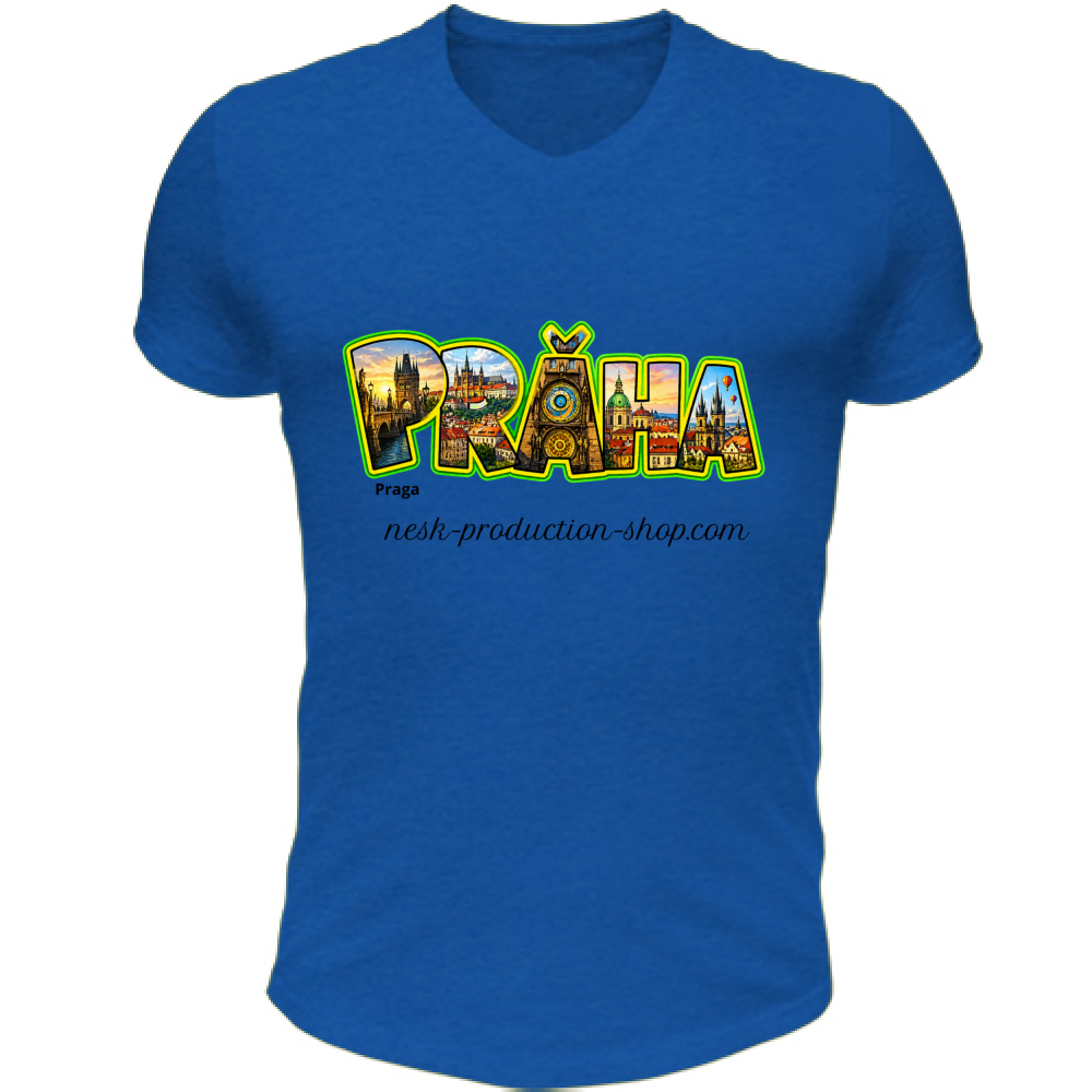 T-Shirt Unisex Scollo V linea praga