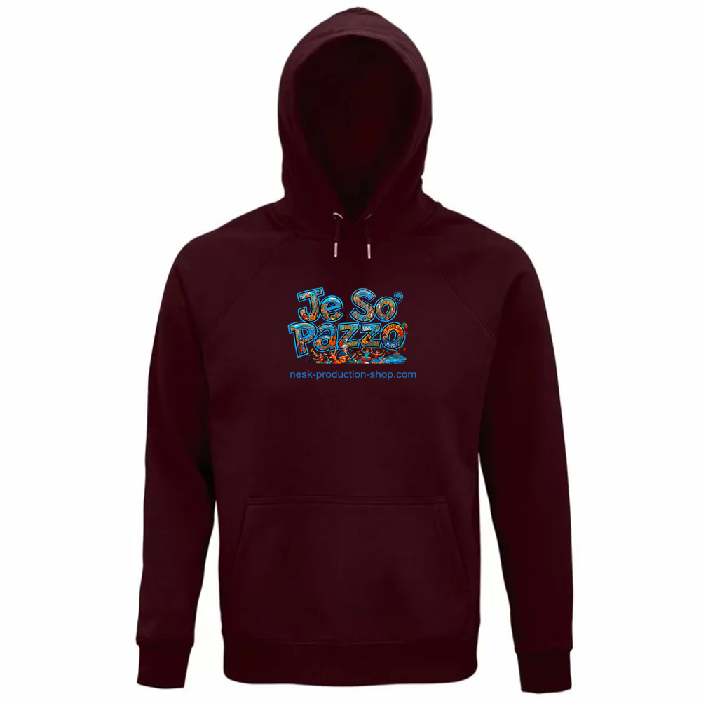 Felpa Organica Unisex Cappuccio linea je so pazzo