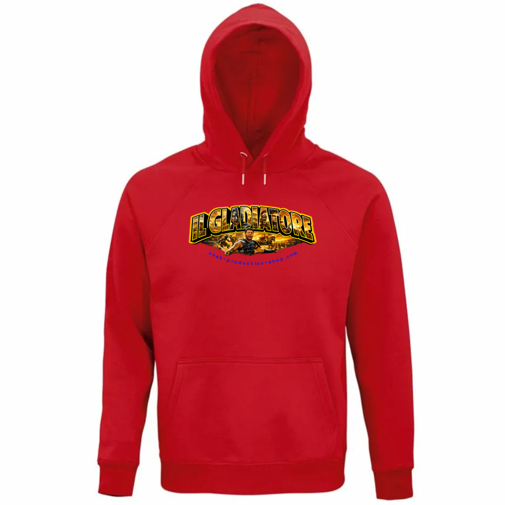 Felpa Organica Unisex Cappuccio linea gladiatore