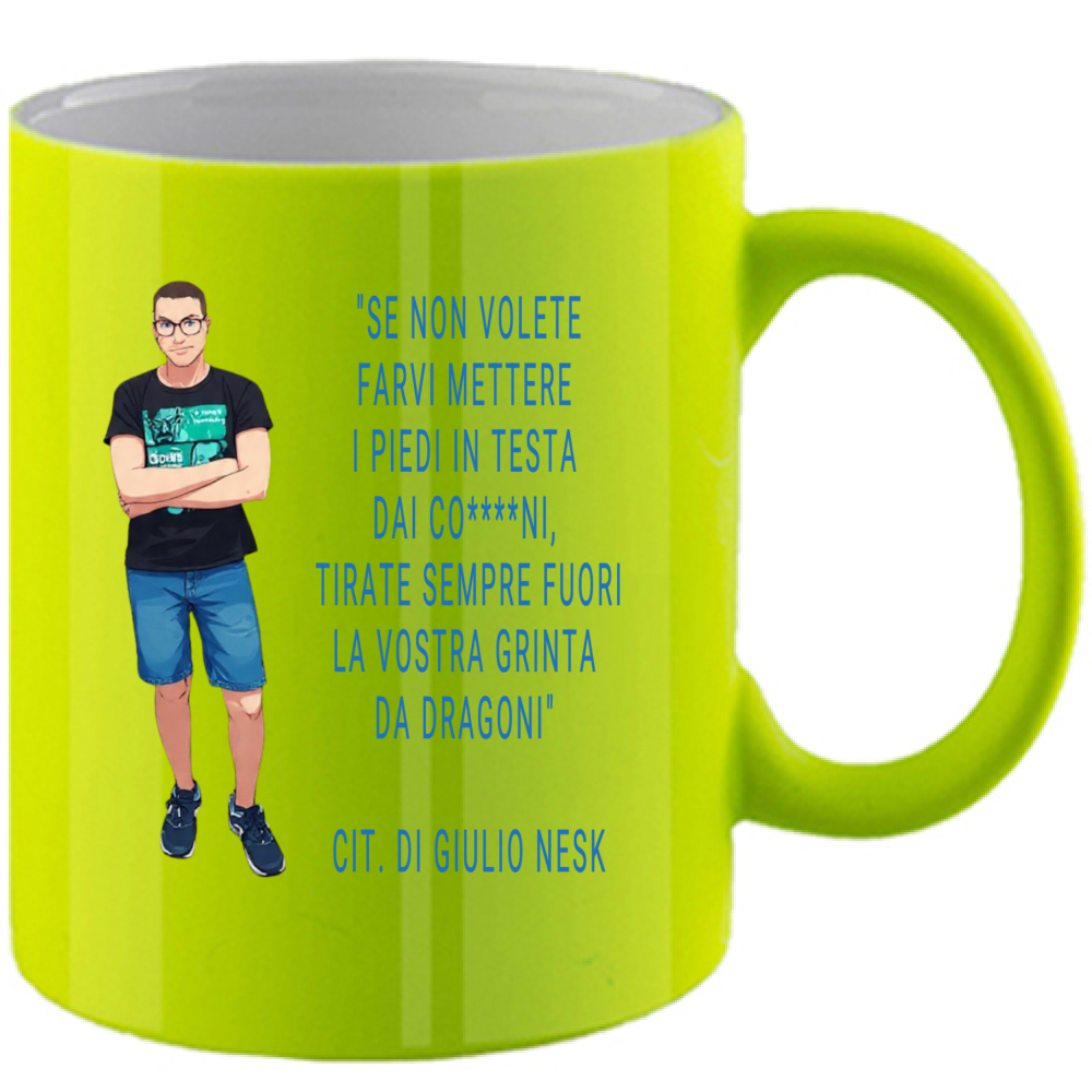 Tazza Fluo T-Shirt con una Frase Motivazionale