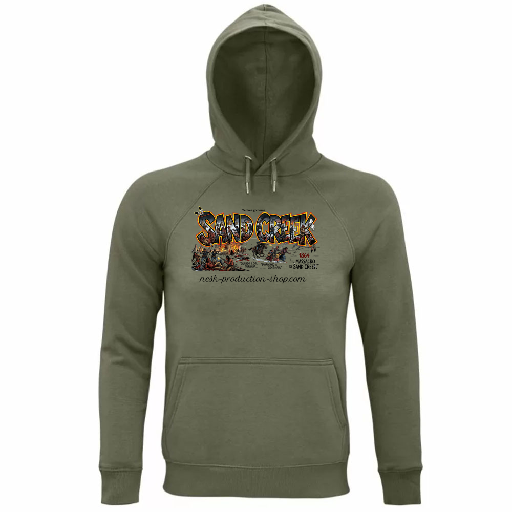 Felpa Organica Unisex Cappuccio linea sand creek