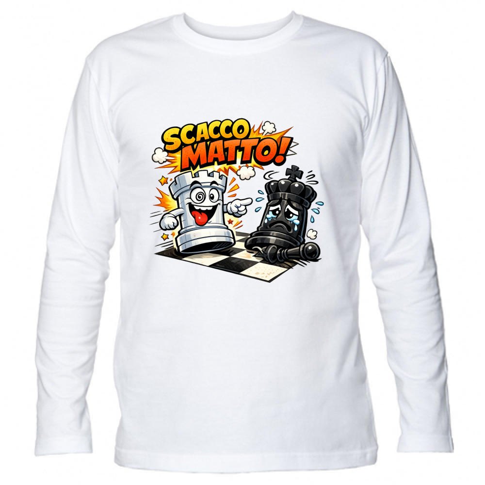 T-Shirt Unisex Manica Lunga Linea scaccomatto