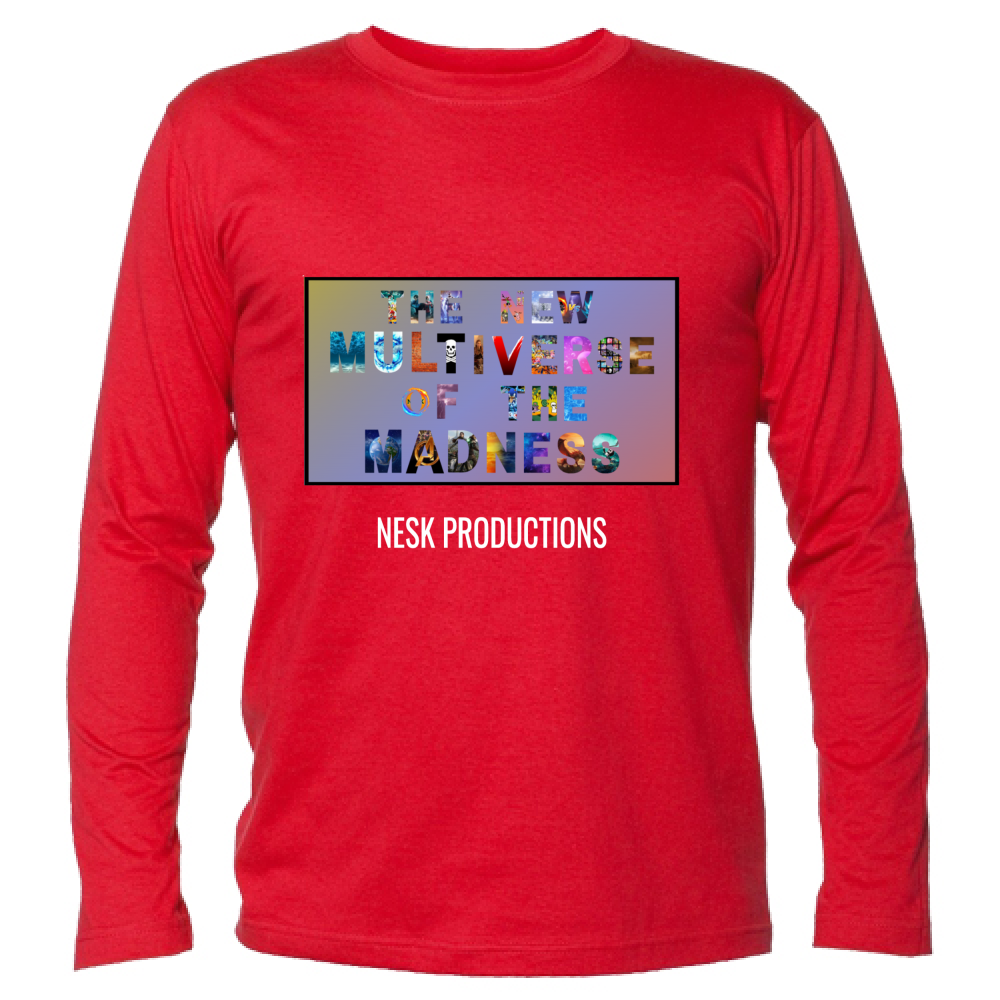 T-Shirt Unisex Manica Lunga T-Shirt del Multiverso con Sfondo a Colori
