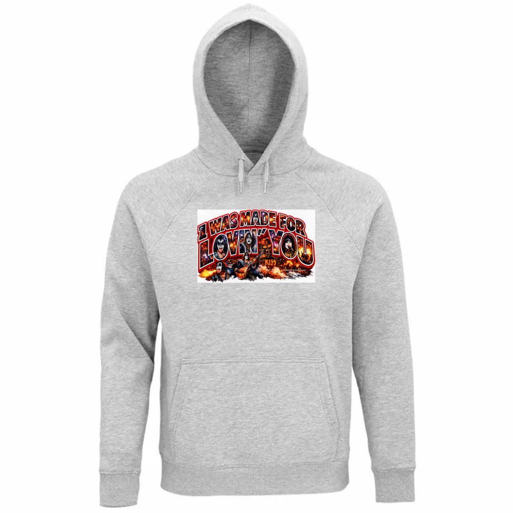 Felpa Organica Unisex Cappuccio linea i was made for lovin you 1A
