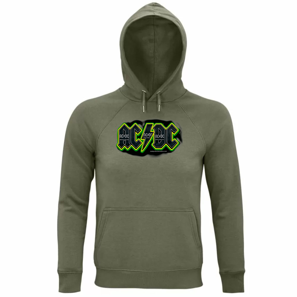 Felpa Organica Unisex Cappuccio linea AC/DC   A