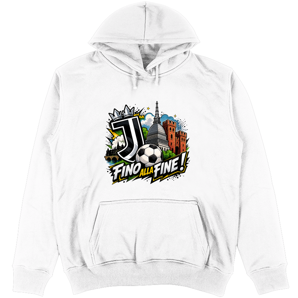 Felpa Unisex con Cappuccio linea Juve fino alla fine