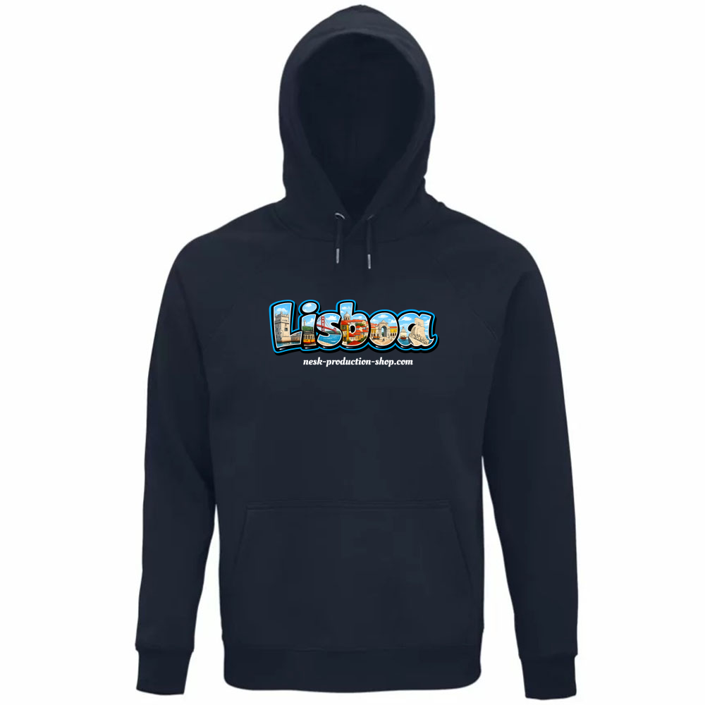 Felpa Organica Unisex Cappuccio linea lisboa