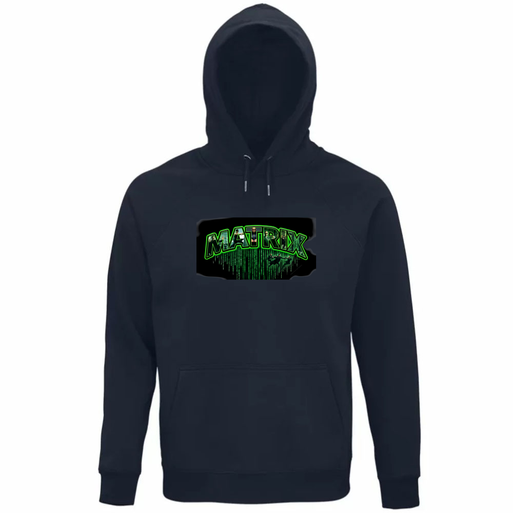 Felpa Organica Unisex Cappuccio linea matrix A