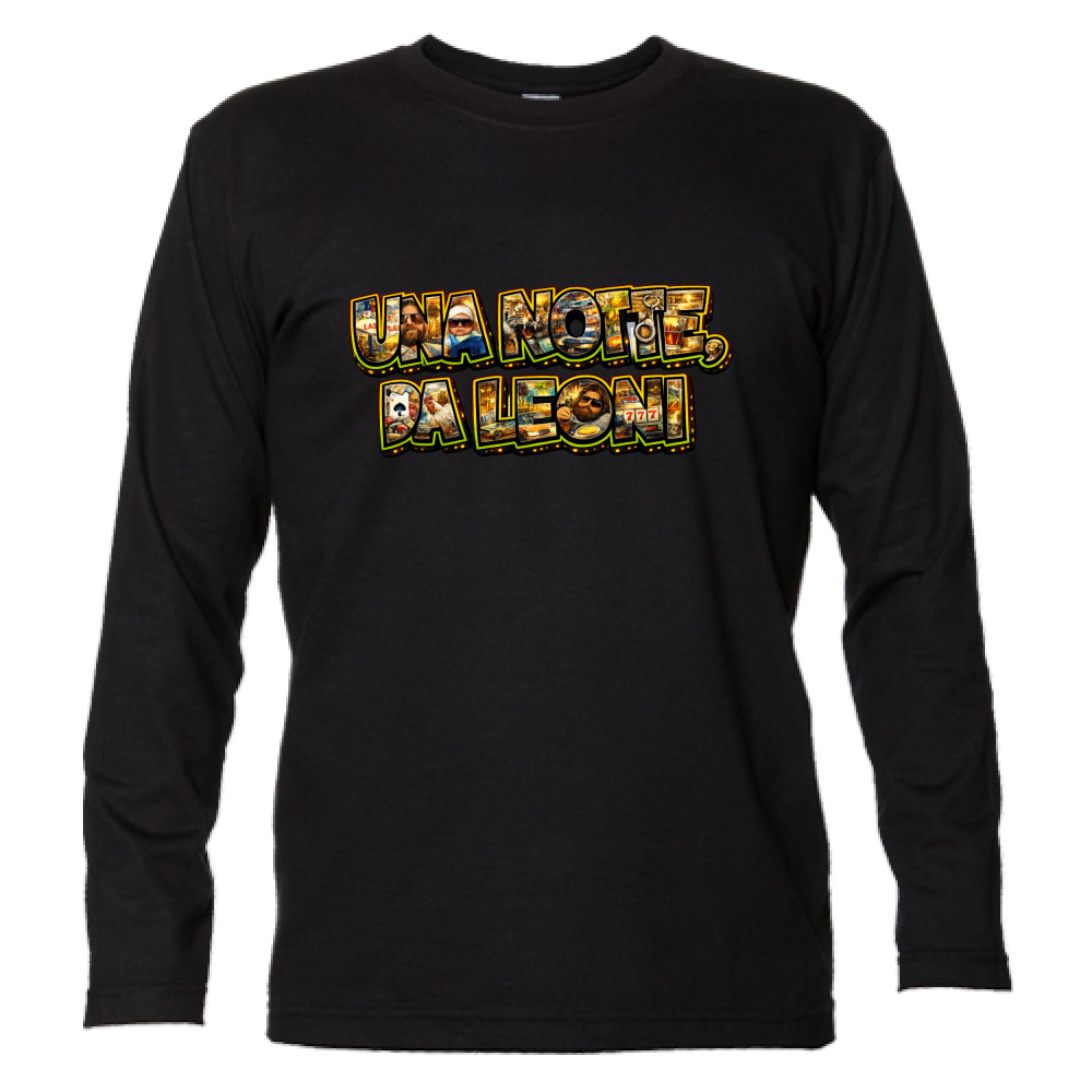 T-Shirt Unisex Manica Lunga Maglietta una Notte da Leoni