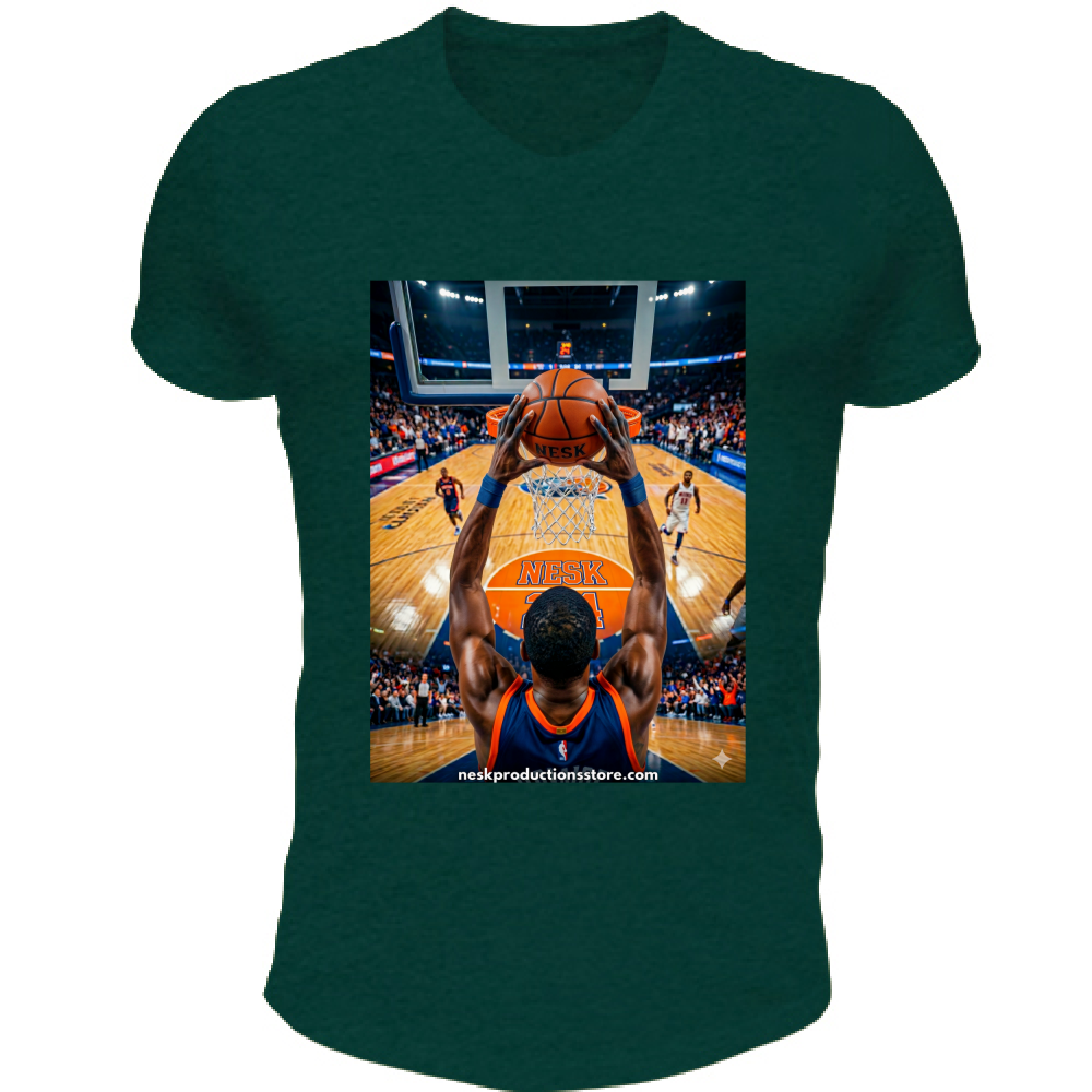 T-Shirt Unisex Scollo V linea basket