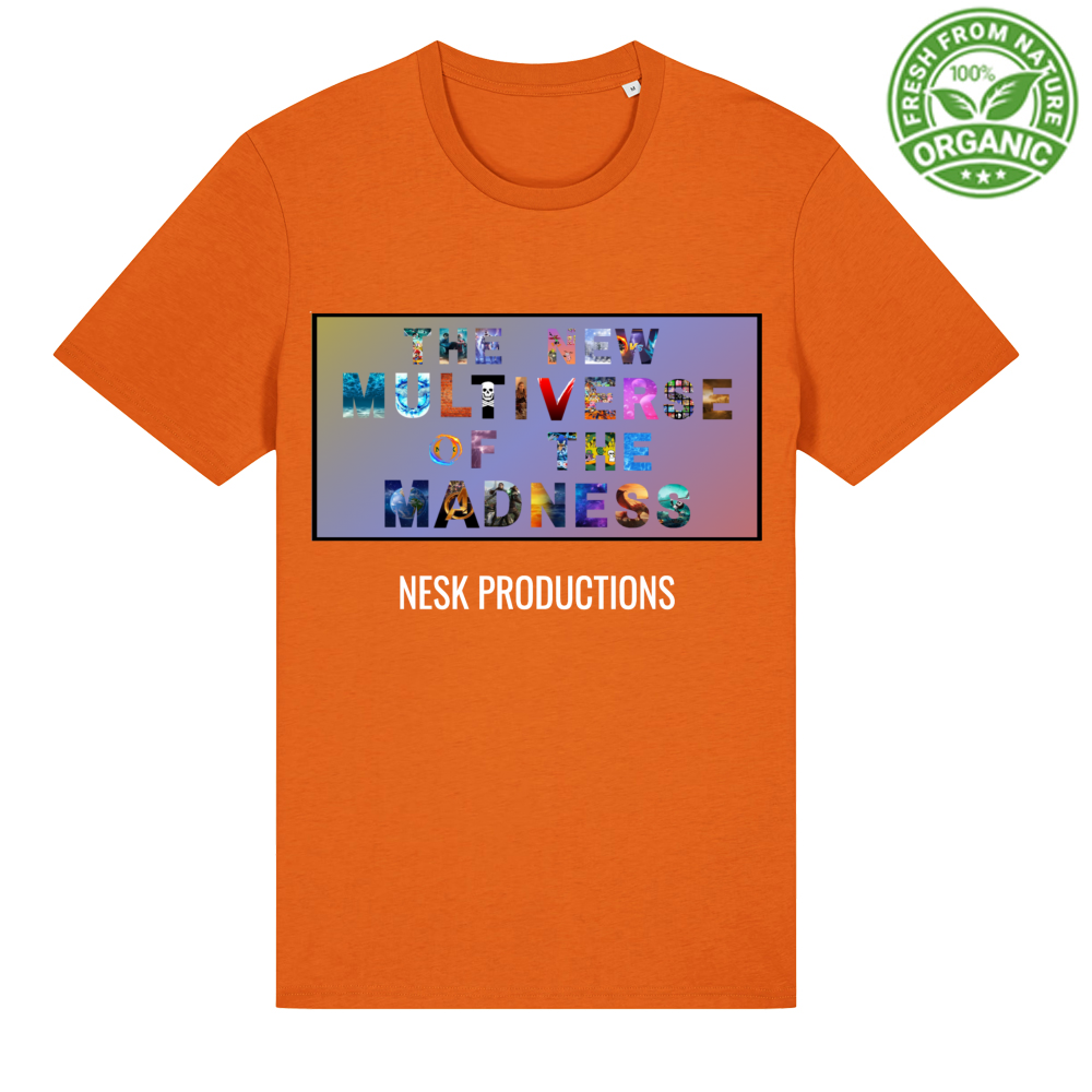 T-Shirt Unisex Organica T-Shirt del Multiverso con Sfondo a Colori
