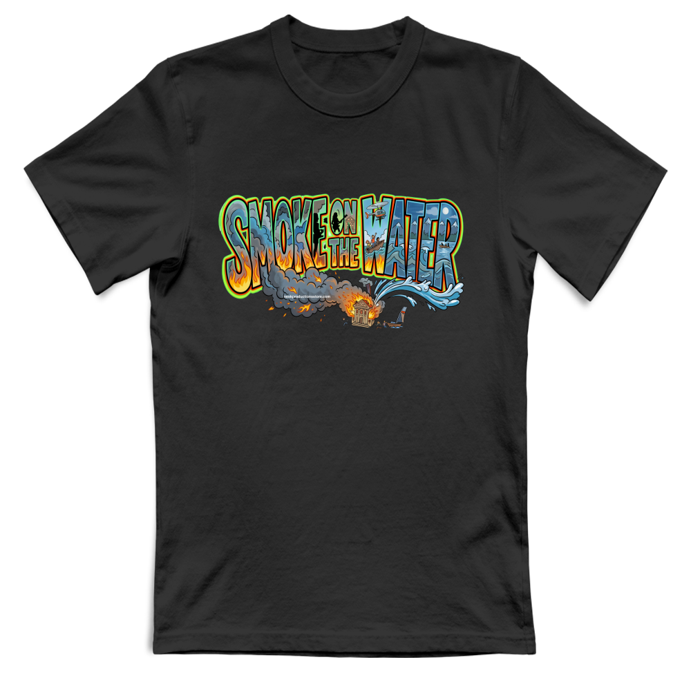 T-Shirt Unisex Large linea smoke on the water A