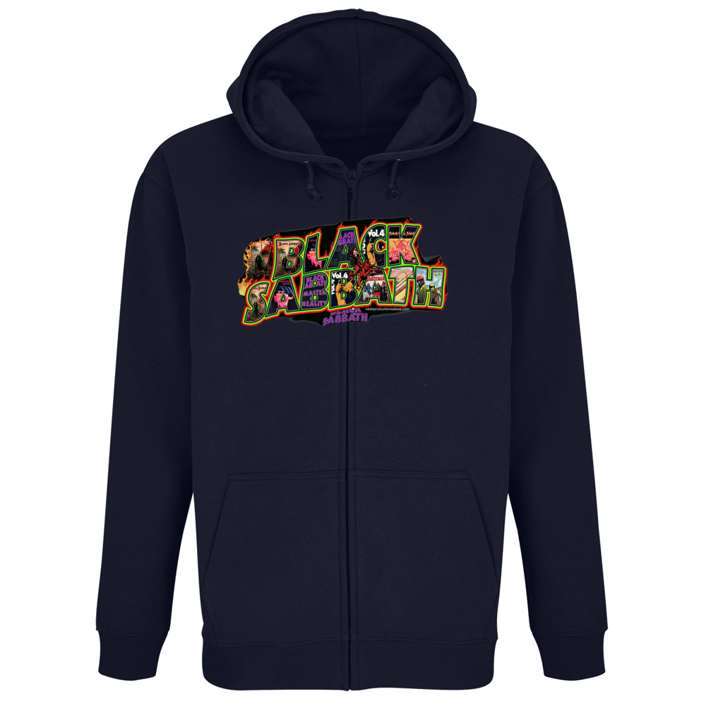 Felpa Premium Cappuccio Zip linea Black Sabbath A
