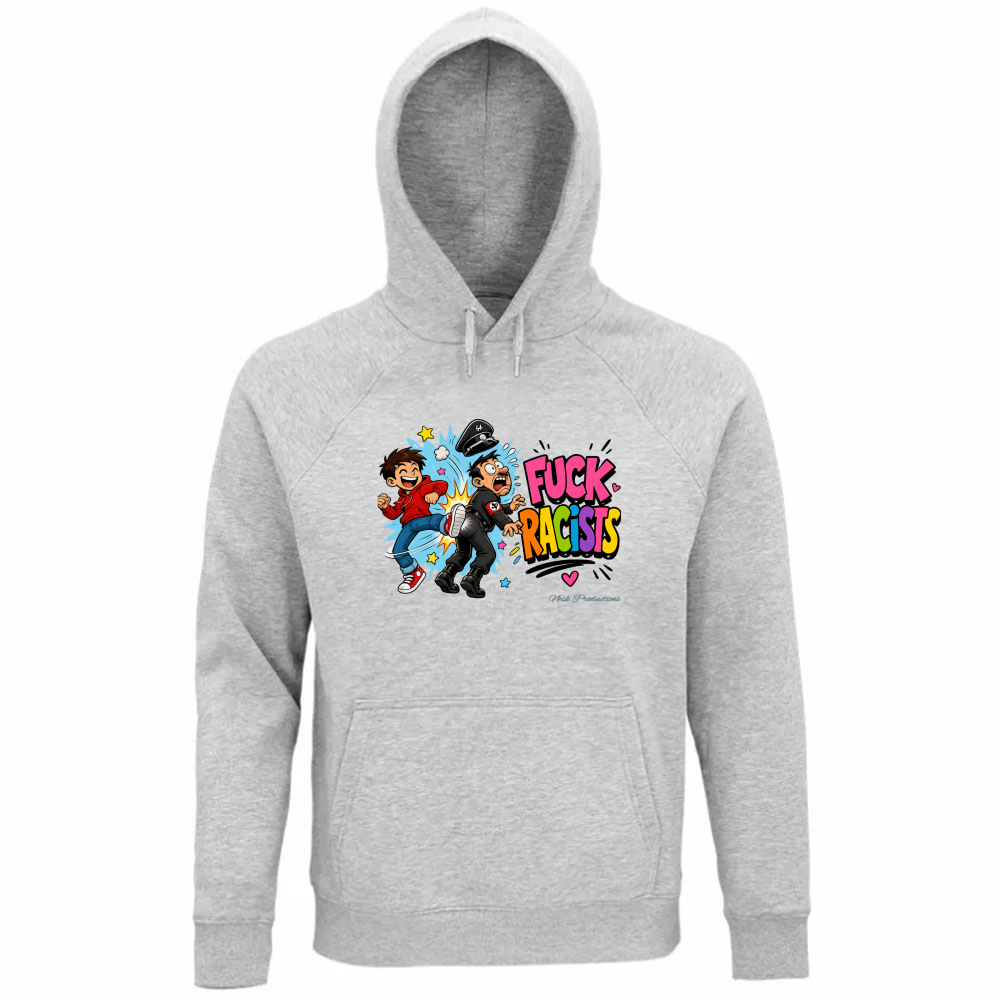 Felpa Organica Unisex Cappuccio linea fuckracists