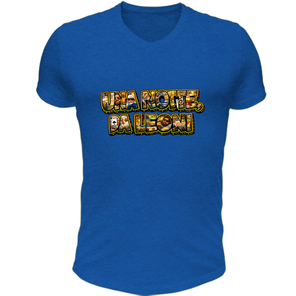 T-Shirt Unisex Scollo V Maglietta una Notte da Leoni