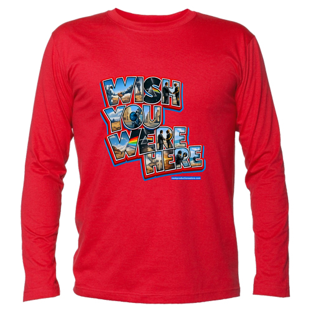 T-Shirt Unisex Manica Lunga linea wish you were here A
