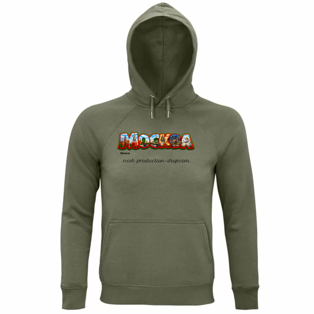 Felpa Organica Unisex Cappuccio linea mosca