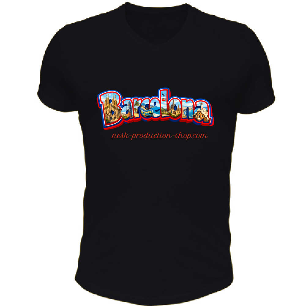 T-Shirt Unisex Scollo V linea Barcellona